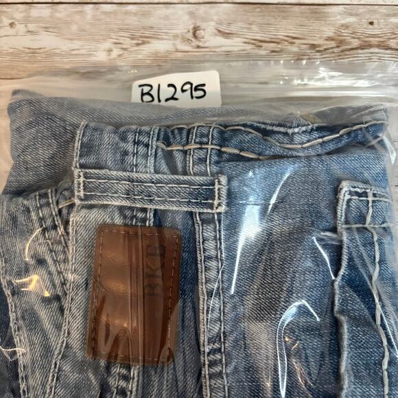 BKE Tyler Jeans Mens 36x32 Straight Distressed Whiskered Blue Denim Cowboy Rodeo - Picture 11 of 11